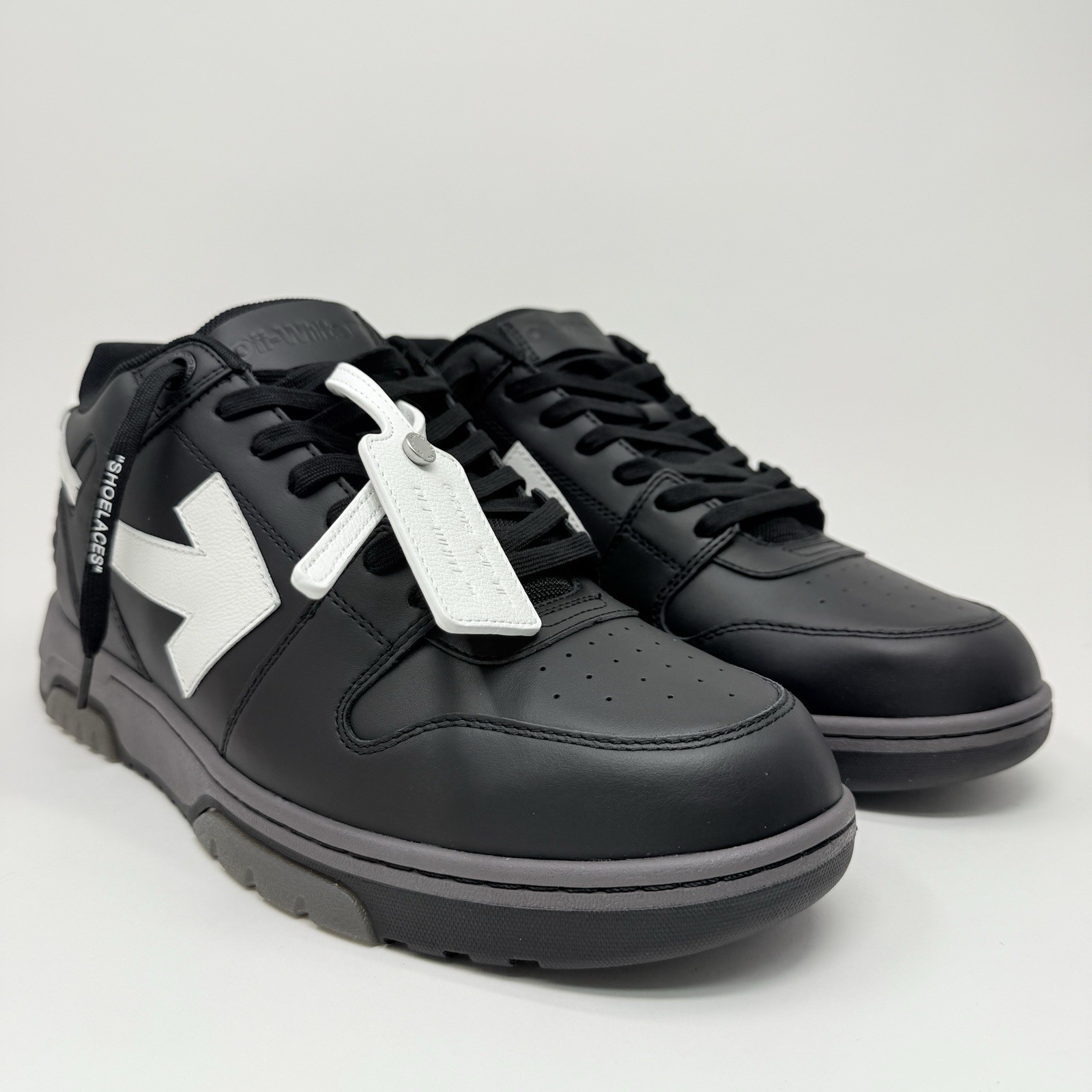 SAOLA Off White Out Of Office Sneakers Uomo Pelle Taglia 48 EU 15 US Nero Bianco