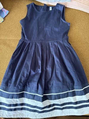 FRIBOO Kleid edel blau weiß Gr 134-140 cm, 9-10 J Hochzeit Neuwertig