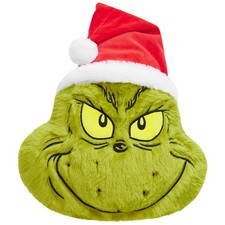 The Grinch 3D Plush Pillow Cushion for Bed, Couch, Throw One Size, Green