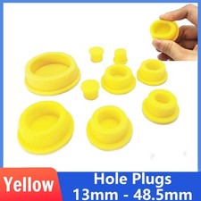 Yellow Hole Plugs Round Silicone Tube Seal Blanking End Caps Seal Bung 13-48.5mm
