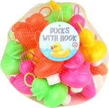 20 Ducks With Hooks Weighted 7cm Plastic Multi Coloured Hook a Duck