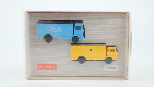 Wiking N 9043 MB + Camión Magirus con caja "Fisch Union" + "Deutsche Post" | Zustand: Gebraucht