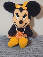 Vintage Walt Disney Plush Minnie Mouse California Stuffed Toys Orange Dress
