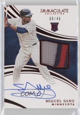 2016 Panini Immaculate Red 8/49 Miguel Sano #122 RPA Rookie Patch Auto RC s3g