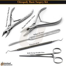 Chiropody Basic Surgery Kit Toenail Removal Splitter Lifter Ingrown Clipper Set