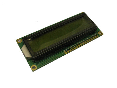 16 x 2 LCD Display Modul HD44780, gelb