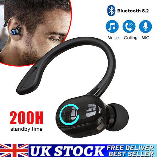 Wireless Bluetooth Headset Mobile Phone Hands Free Earpiece for Samsung iPhone - Picture 1 of 11