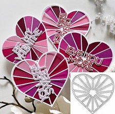 Valentines Hollow Heart Frame Metal Die Cuts, Heart Sunburst Die Frame Backgr...