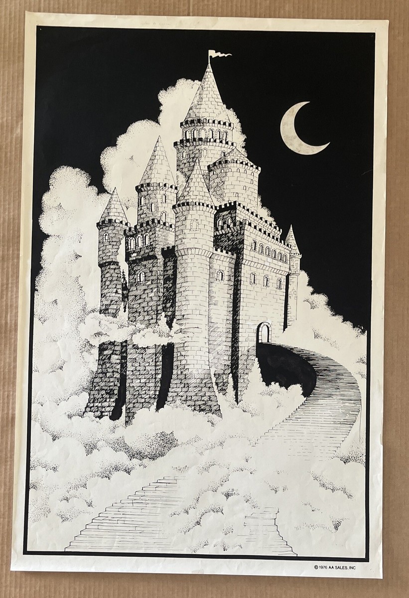 Vintage Original 1976 AA Sales Medieval Times Castle Poster 70s