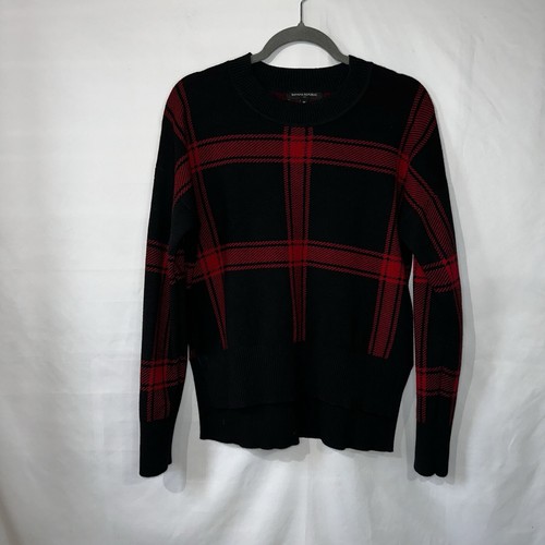 Suéter a cuadros negro y rojo Banana Republic para mujer talla mediana - Imagen 2 de 9