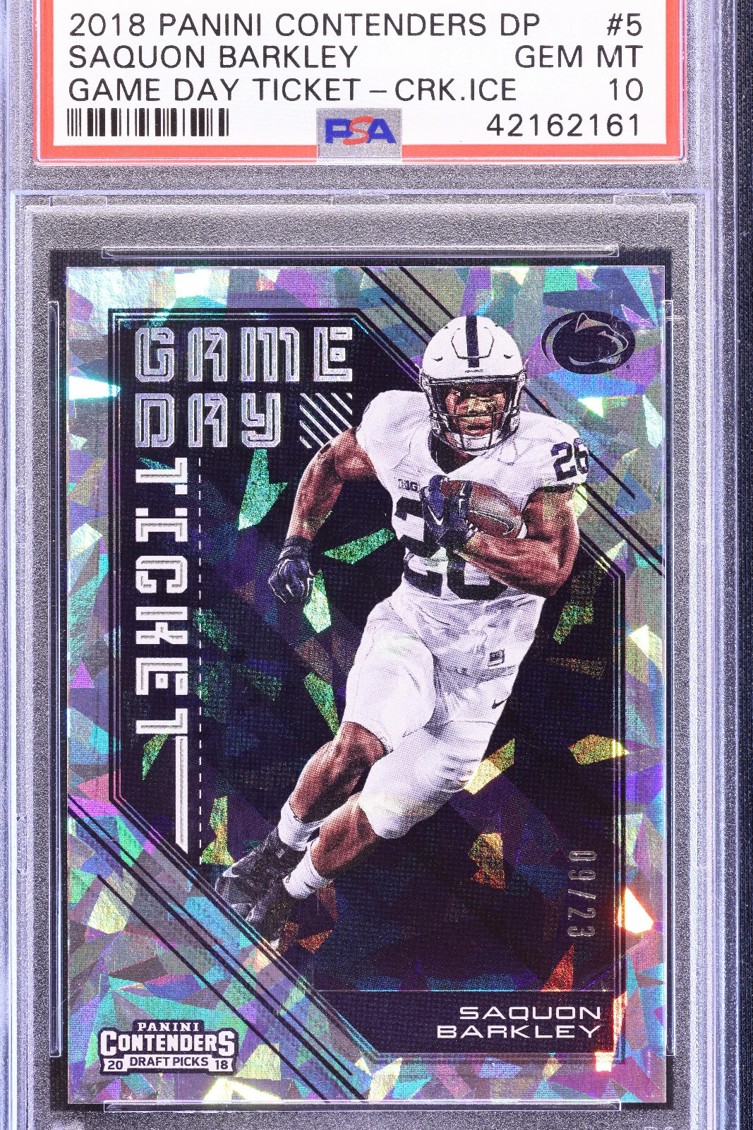 Saquon Barkley Panini Contenders Draft Picks Game Day Ticket #5 Cracked Ice