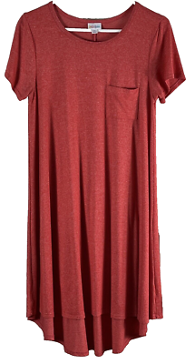 LCarly Flowy T-Shirt Dress Sz XS Brown Flowy Fun Hi-Low Hem Fit Flare Fullness