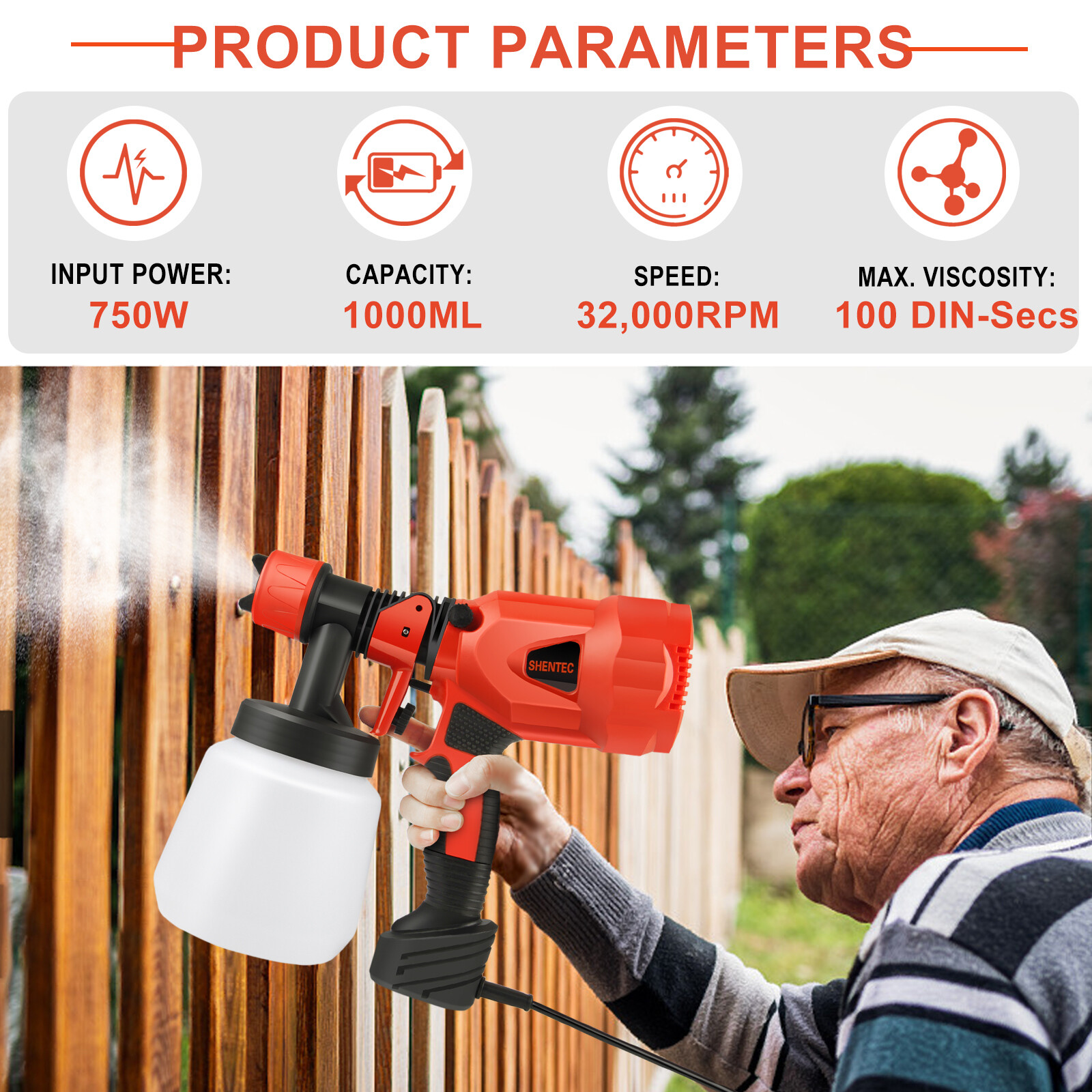 IZOM ESG-750W Electric Paint Sprayer Machine HVLP Sprayer Price In India - Buy IZOM ESG-750W Electric Paint Sprayer Machine HVLP Sprayer Online At - Foto 12