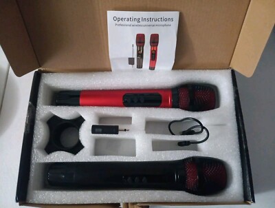 Pro UHF Wireless Dual Handheld Microphone System Set Rechargeable. Missing Recei