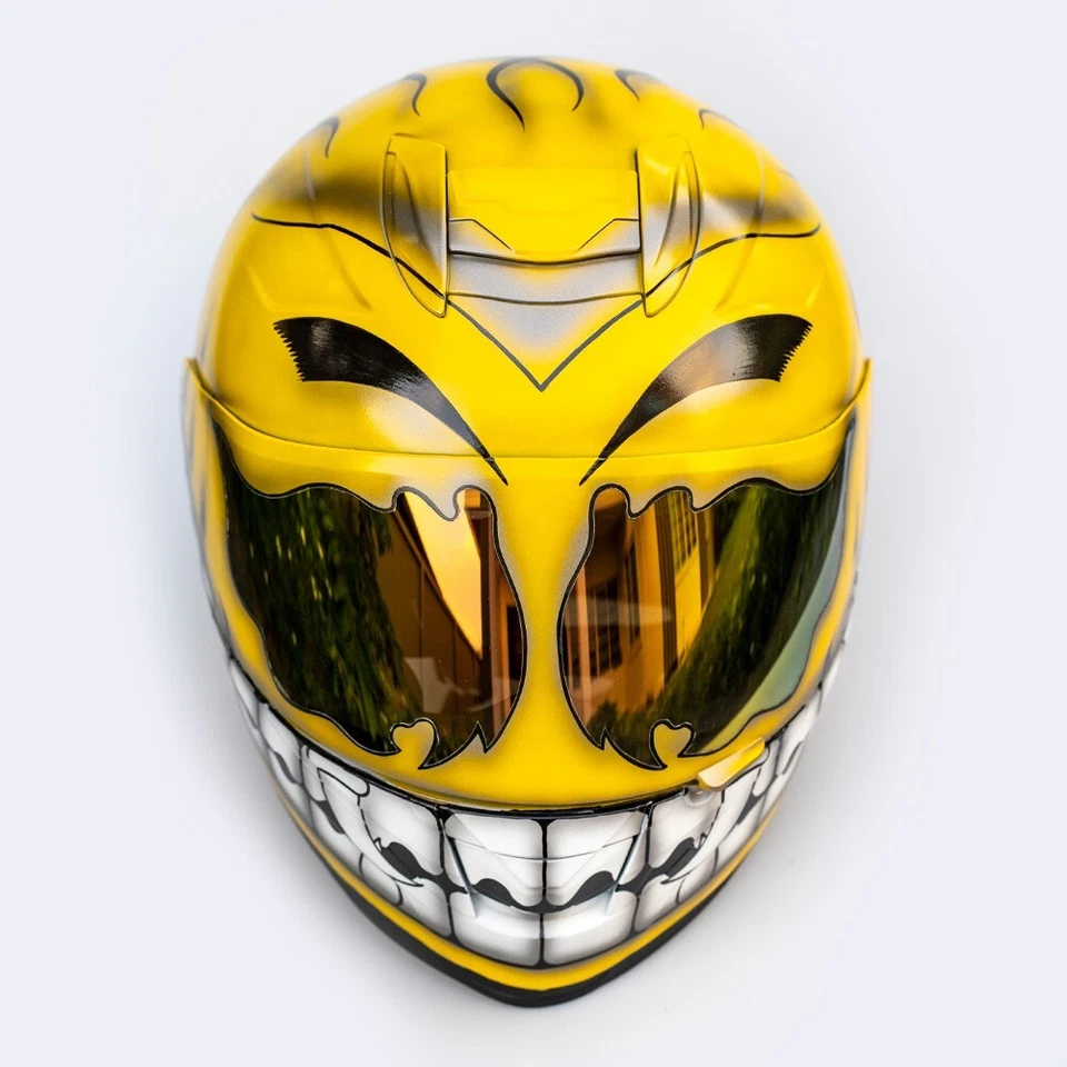 Casco de motocicleta personalizado DOT cara completa Superbike motocicleta motociclista sonrisa CH02 Foto 2 de 4