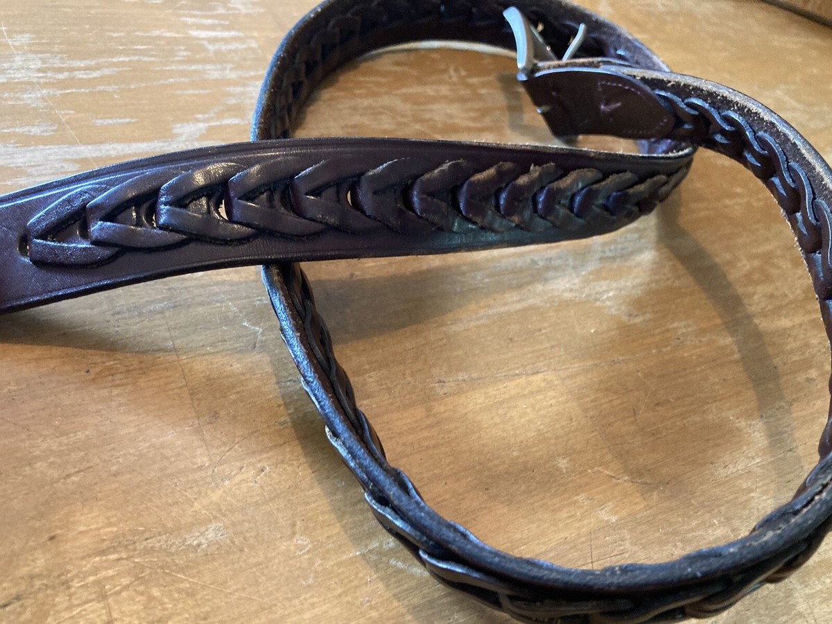 Brown Braided Full Grain Cowhide Leather Belt - Argentina  display picture 1