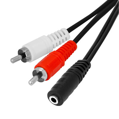 40cm 3.5mm 1/8'' Stereo Female Plug to 2 RCA Male Jack Aux Audio Y Cable Adapter 