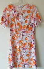 & Other Stories Tea Dress Sz 8 Pink Orange Roses  40s  New