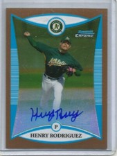Henry Rodriguez 2008 Bowman Chrome Gold Refractor Autograph Rookie #07/50
