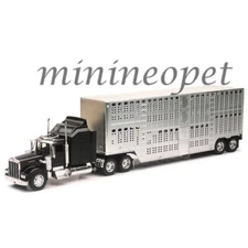 NEW RAY 10783 A KENWORTH W900 POT BELLY LIVESTOCK TRUCK 1/32 BLACK / CHROME
