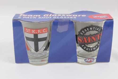 AFL Official St Kilda Saints 2 Pack Shot Glasses Brand New - Picture 2 of 3