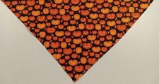 Dog Bandana/Scarf Tie On, Halloween, Orange, Black, Jack-o-lanterns, M, L