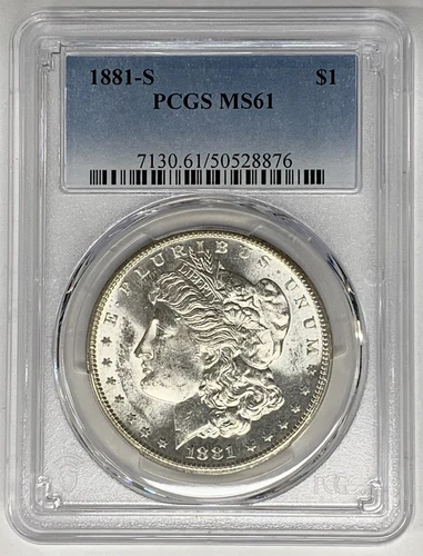 1881-S Morgan Silver Dollar PCGS MS 61 (21) A