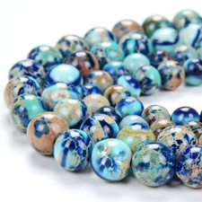 New Ocean Sea Sediment Imperial Jasper Gemstone Round 6MM 8MM Loose Beads D290