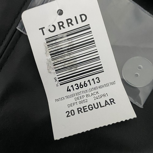 Torrid Pintuck Trouser Boot Faux Leather High Rise Pant Size 20 Black - Picture 8 of 11