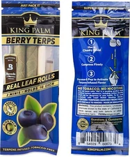 King Palm | Mini Size | Berry Terps | Organic Prerolled Palm Leafs | 2 Rolls