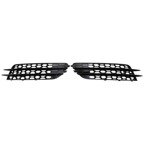 Pair Black Front Bumper Fog Light Lamp Cover Grille Grill For Audi A6 C7 2011-15 - Picture 11 of 12