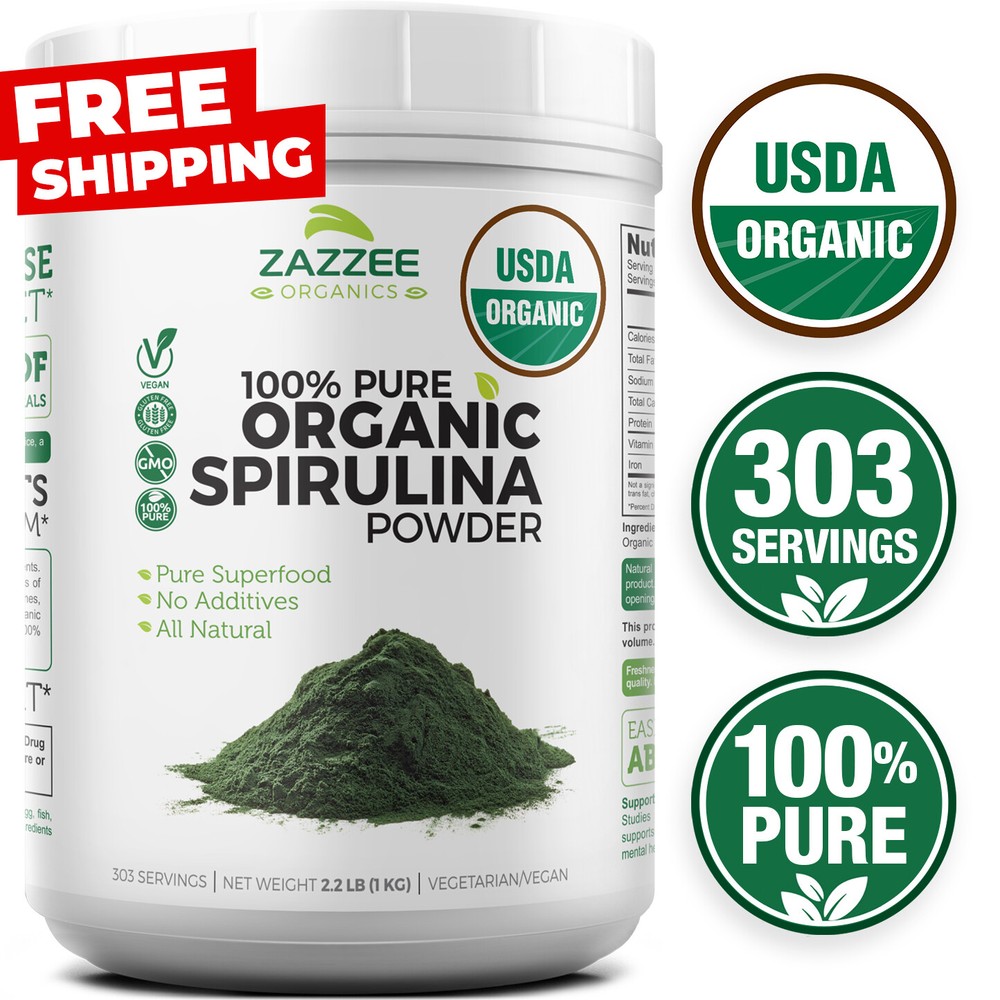USDA Organic Spirulina Powder 2.2 lbs Pure Non-GMO Superfood 1 KG