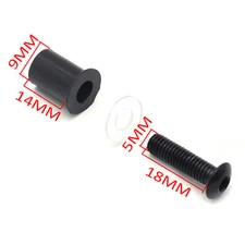 10pcs Motorcycle Windshield Windscreen Bolt Kit Well Nuts Bolts Washer Black