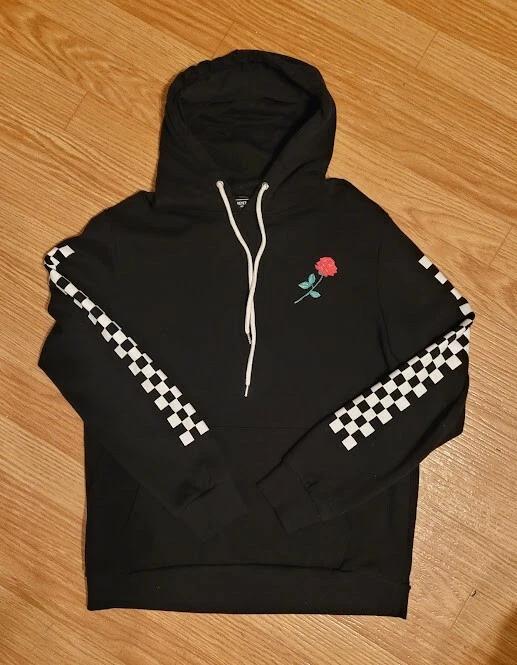 Black rose checkered clearance hoodie