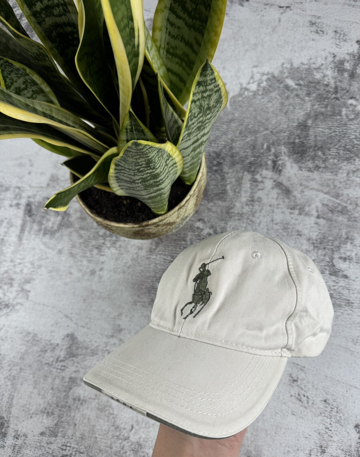 Cappello berretto berretto vintage anni 90 Polo Ralph Lauren Big Pony beige Y2K
