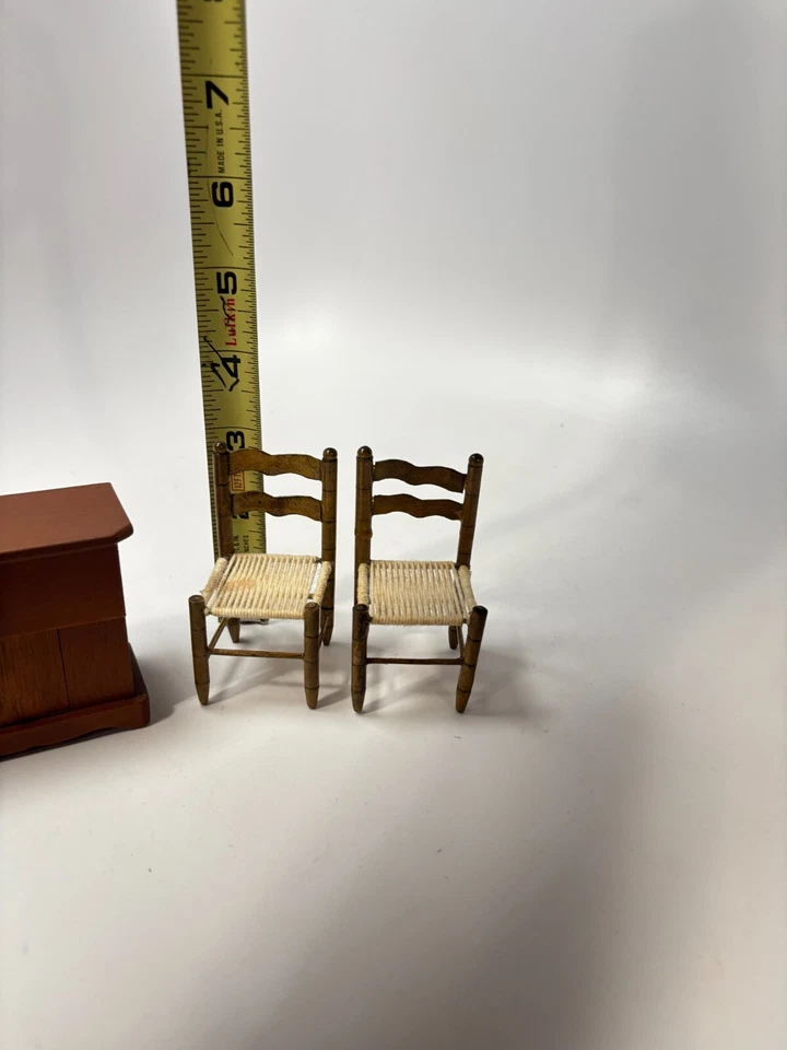 VTG Miniature Furniture Doll House Artisan Wood Sonia Messer Chair Drawer Lot 3 - Image 3 of 4