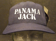 NWT Vintage Adj Snapback Panama Jack Blue Spellout Hat Cap Made In USA NOS NEW