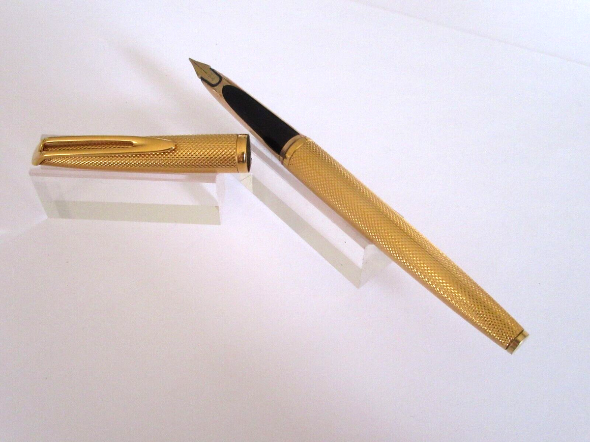 Stylo Plume Waterman Captivant Modèle CF - Motif Grains D'orge, Or Plaqué K461, Occasion