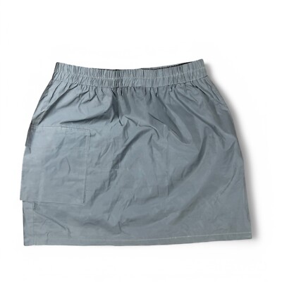 💥 In Vogue Paris Reflective Grey Cargo Mini Skirt UK 10 Y2K Utility Style  ✅ UK
