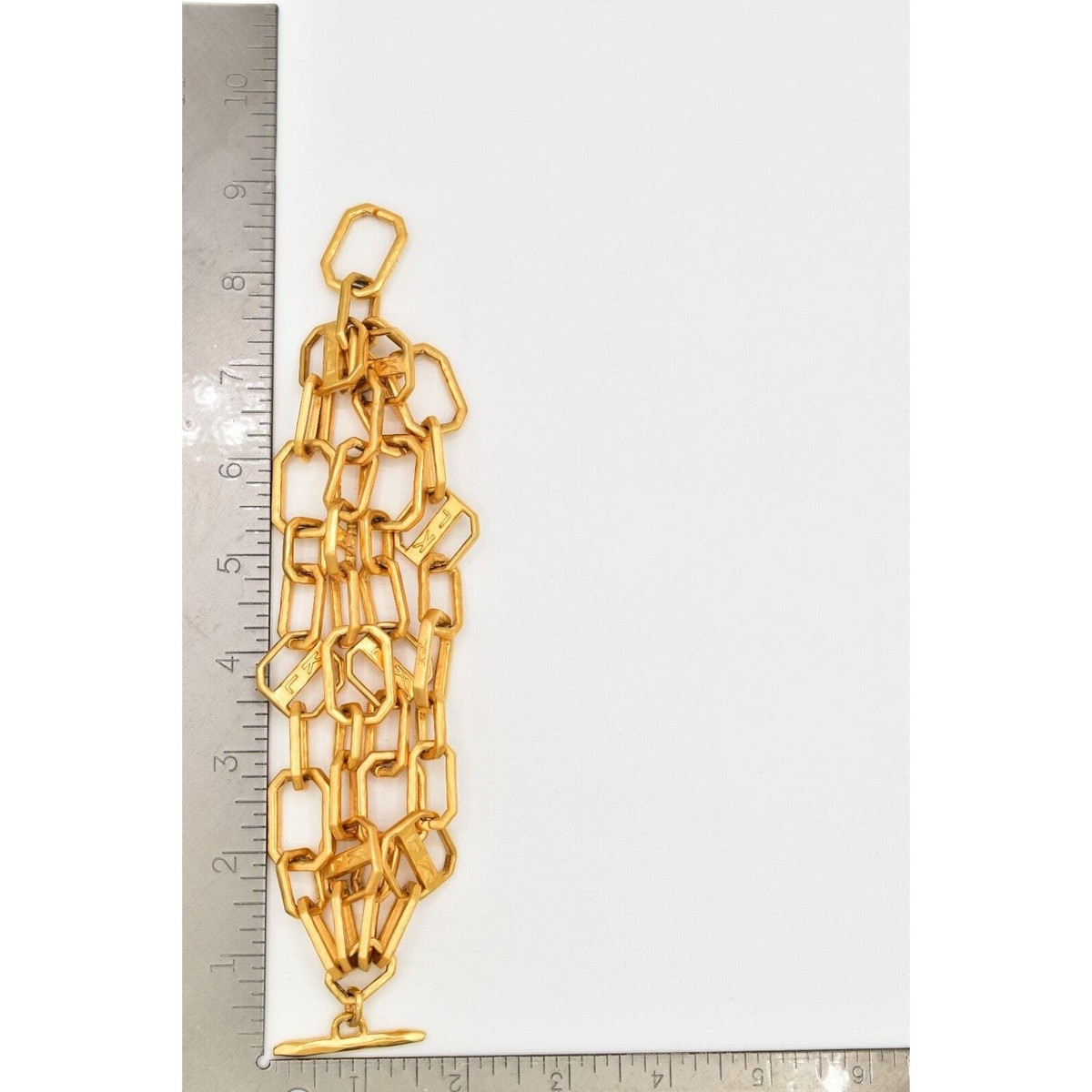 Karl Lagerfeld Vintage Bracelet LOGO Brushed Gold Multichain