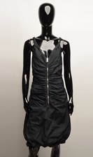 Dolce & Gabbana Bubble Front Zip Black Light Dress Size 46