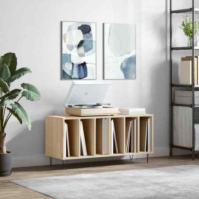 Record Cabinet Sonoma Oak 100x38x48 cm Engineered Wood vidaXL