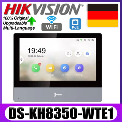 Hikvision WiFi Video-Gegensprechanlage Monitor Indoor Station POE DS-KH8350-WTE1