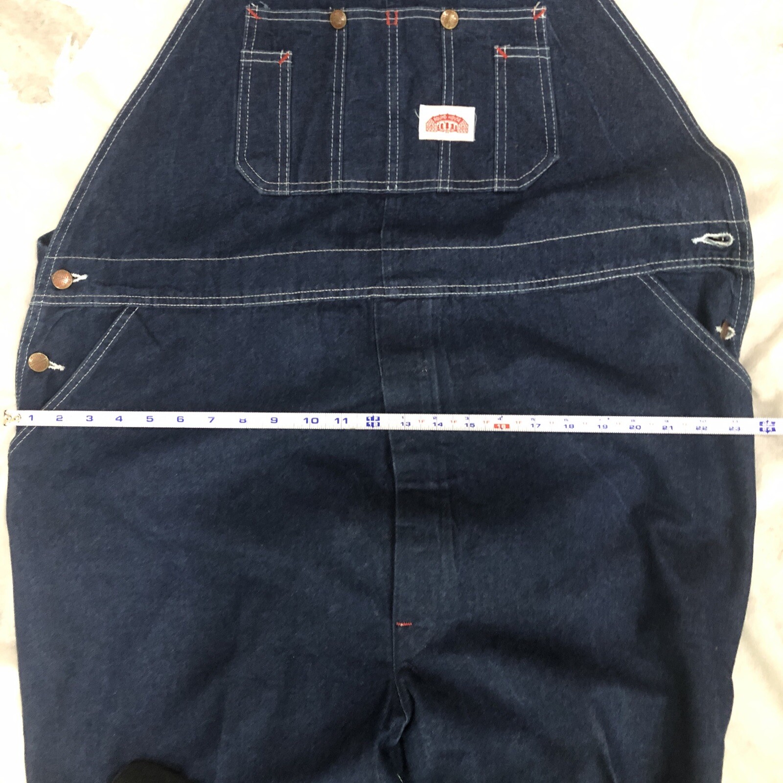 VTG Roundhouse Bib Overalls Dark Blue Denim USA Made Workwear * Free