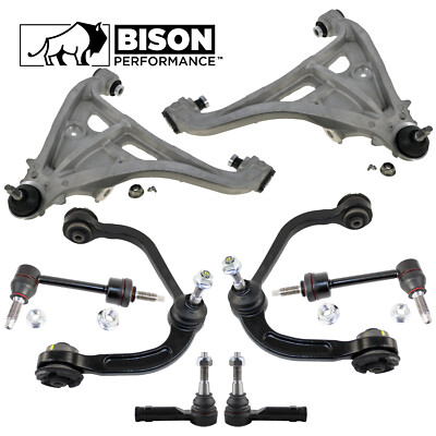Bison Performance 8pc Front Control Arm Sway Bar Link Tie Rods Kit For F-150 4WD