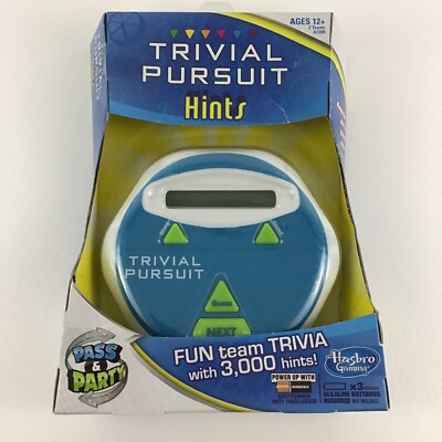 Trivial Pursuit Hints Fun Team Trivia Game Pass & Party New Hasbro Gaming 2013