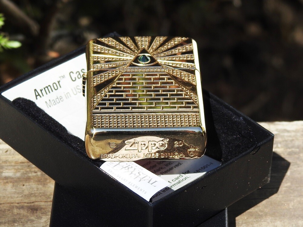 Zippo Lighter - Eye of Providence Design - Swarovski Crystal
