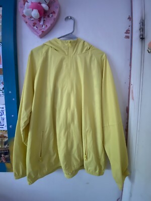 Original Use Brand Men s Yellow Windbreaker Full Zip Size XL with floral mesh