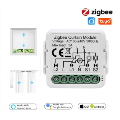 Tuya ZigBee 3.0 Smart Life Curtain Switch Module for Roller Shutter Blind Motor