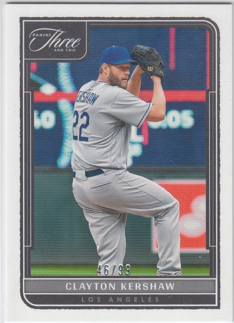 CLAYTON KERSHAW /99 THREE AND TWO 3 AND 2 BASE DODGERS #92 2022 22 